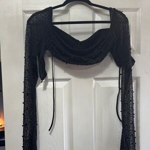 Oh Polly Black Sheer Crop Top